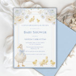 A Little Chickadee Blue Yellow Cute Baby Shower Invitation<br><div class="desc">A sweet “A Little Chickadee is o the Way” theme watercolor baby shower invitations.  Gender neutral.</div>