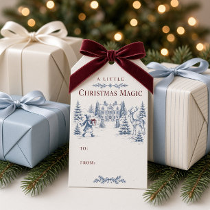 A Little Christmas Magic Blue Winter Toile Gift Tags