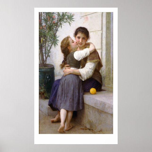 A Little Coaxing 1890, Bouguereau Poster (Front)