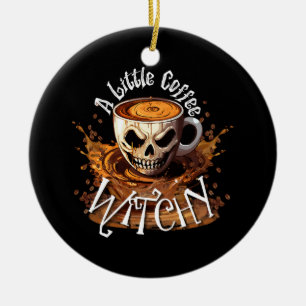 A Little Coffee Witchy Ceramic Tree Decoration