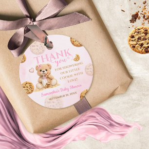 A little Cookie Baby Shower - Teddy Bear Pink Favour Tags