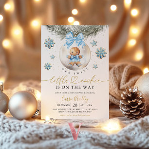 A Little Cookie Baubles Gingerbread Baby Shower Invitation