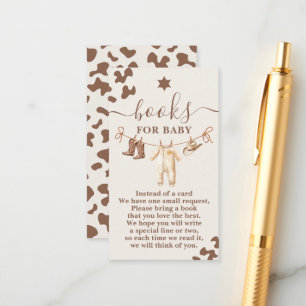 A little Cowboy Baby Shower Boy Books for Baby Enclosure Card