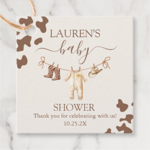 A little Cowboy Baby Shower Boy Favour Tags