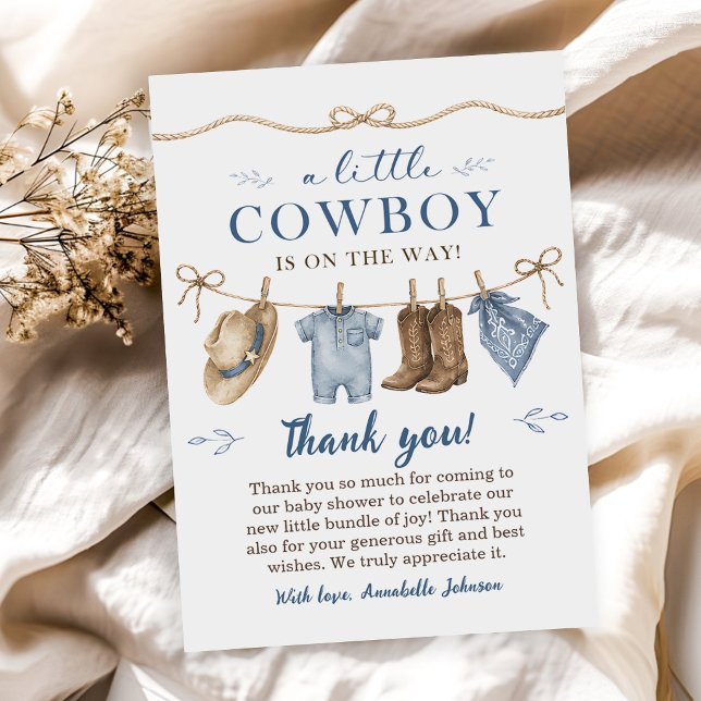 A Little Cowboy Baby Shower Boy Invitation (Creator Uploaded)