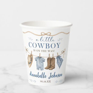 A Little Cowboy Baby Shower Boy Paper Cups