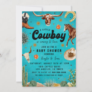 A Little Cowboy Baby Shower  Invitation