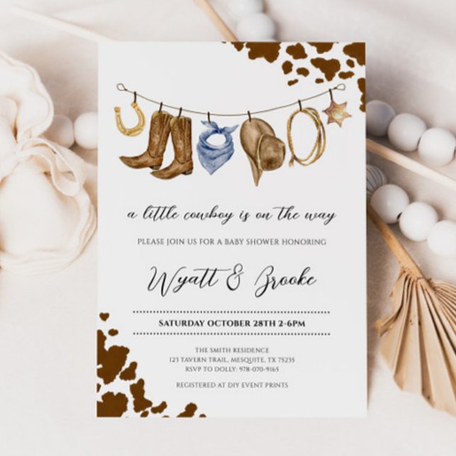A Little Cowboy Baby Shower Invitation (Creator Uploaded)