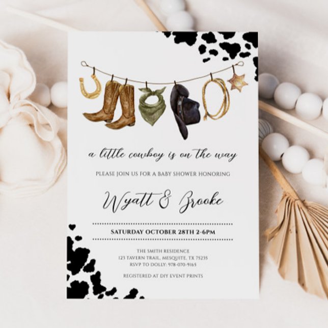 A Little Cowboy Baby Shower Invitation (Creator Uploaded)