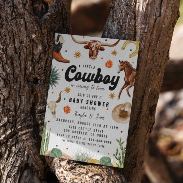 A Little Cowboy Baby Shower  Invitation (Creator Uploaded)