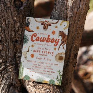 A Little Cowboy Baby Shower  Invitation