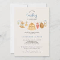 A Little Cowboy Blue Gingham Baby Shower