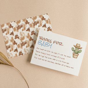 A little Cowboy Brown Western Baby Book Request Enclosure Card
