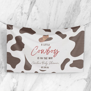 A Little Cowboy Cow Boy Rodeo Western Baby Shower Banner
