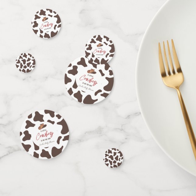 A Little Cowboy Cow Boy Rodeo Western Baby Shower Confetti (Group)