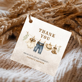 A Little Cowboy is on the Way Thank You Favour Tags
