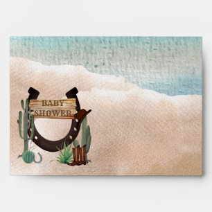 A Little Cowboy Western Boy Baby Shower Envelope