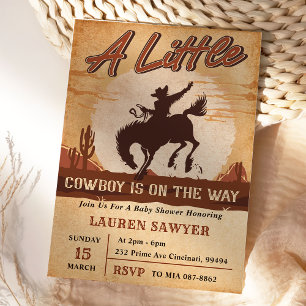 A Little Cowboy Western Boy Baby Shower Invitation