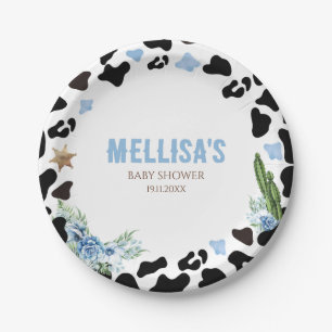  A Little Cowboy Western Boy Baby Shower  Paper Plate