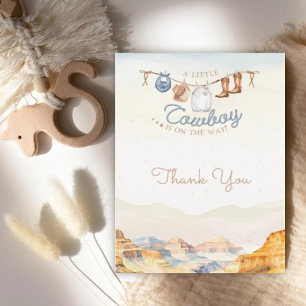A Little Cowboy Western Canyon Baby Shower Thank You Card