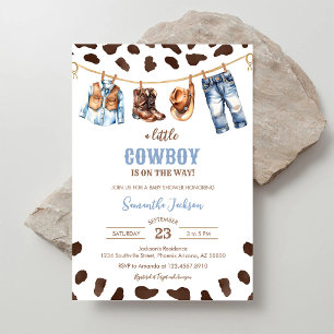 A Little Cowboy Wild West Rodeo Baby Shower Invitation