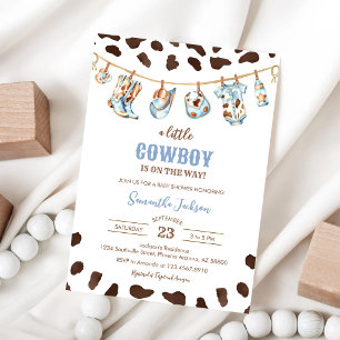 A Little Cowboy Wild West Rodeo Baby Shower  Invitation