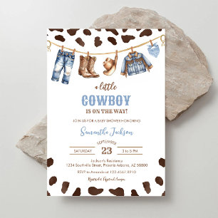 A Little Cowboy Wild West Rodeo Baby Shower Invitation