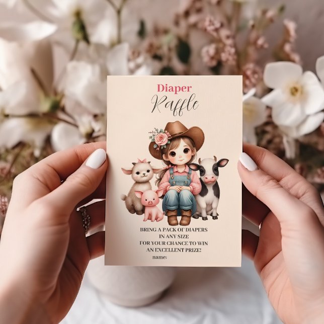 A Little Cowgirl Baby Diapper Raffle Enclosure Card (Creator Uploaded)