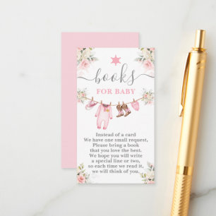 A little Cowgirl Baby Shower Girl Books for Baby Enclosure Card