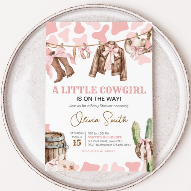 A Little Cowgirl Baby Shower Invitation (A Little Cowgirl Rodeo Baby Shower Invitation)