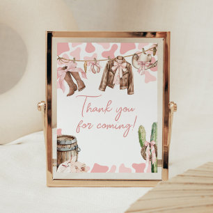 A Little Cowgirl Baby Shower Thank you for Coming Poster