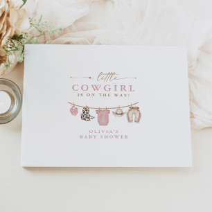 A Little Cowgirl Clothesline Baby Shower Guest Book