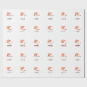 A little cowgirl is on it's way orange baby shower wrapping paper