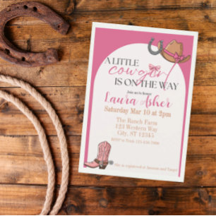 A little cowgirl is on the way baby shower  invitation