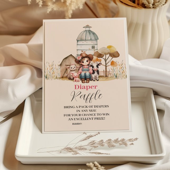 A Little Cowgirl Is On The Way! Diapper Raffle Enclosure Card (Creator Uploaded)