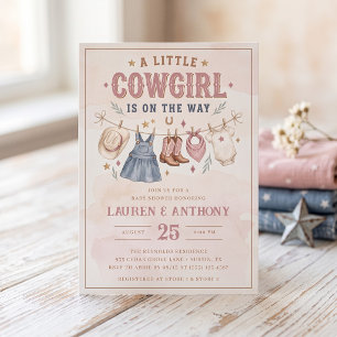 A Little Cowgirl Is on the Way Girl Baby Shower Invitation