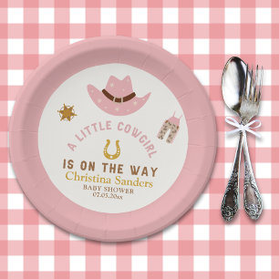 A Little Cowgirl Is on The Way  Paper Plate