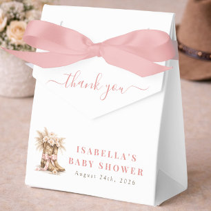 A Little Cowgirl Pink Baby Girl Shower Thank You  Favour Box