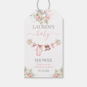 A little Cowgirl Pink Baby Shower Pink Gift Tag