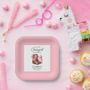 A Little Cowgirl Pink Wester Rodeo Paper Napkins  Plate