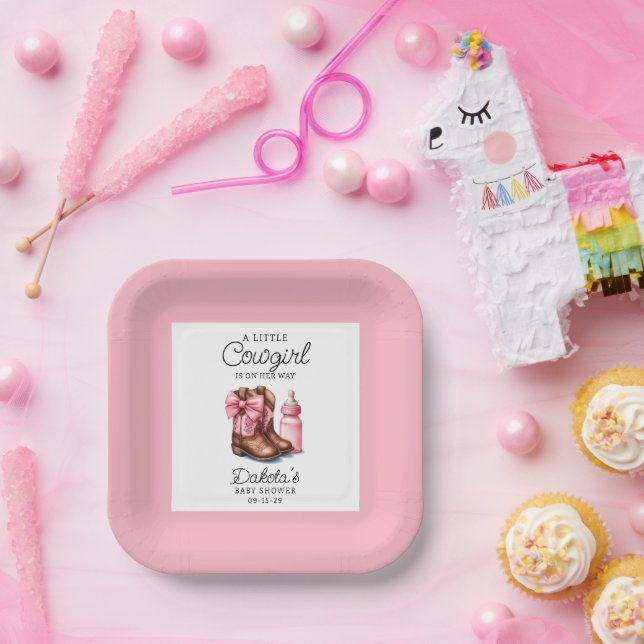 A Little Cowgirl Pink Wester Rodeo Paper Napkins  Plate (Party)