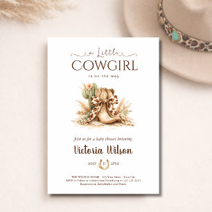 A Little Cowgirl Western Boho Girl Baby Shower  Invitation