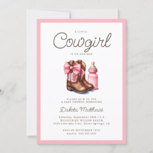 A Little Cowgirl Western Downloadable Baby Shower Invitation