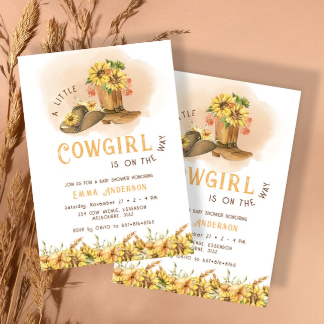 A Little Cowgirl Western Rodeo Baby Shower Invitation (Creator Uploaded)