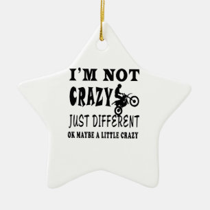A Little Crazy for Motocross Ceramic Tree Decoration