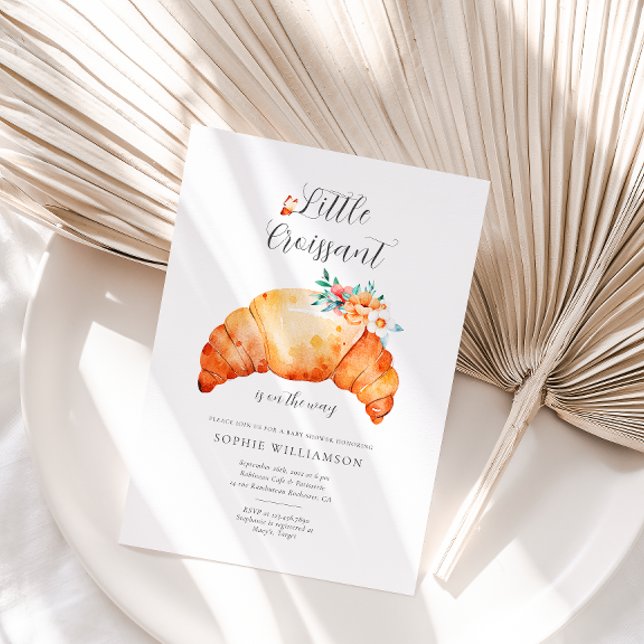 A Little Croissant Is On The Way Baby Shower  Invitation (Creator Uploaded)