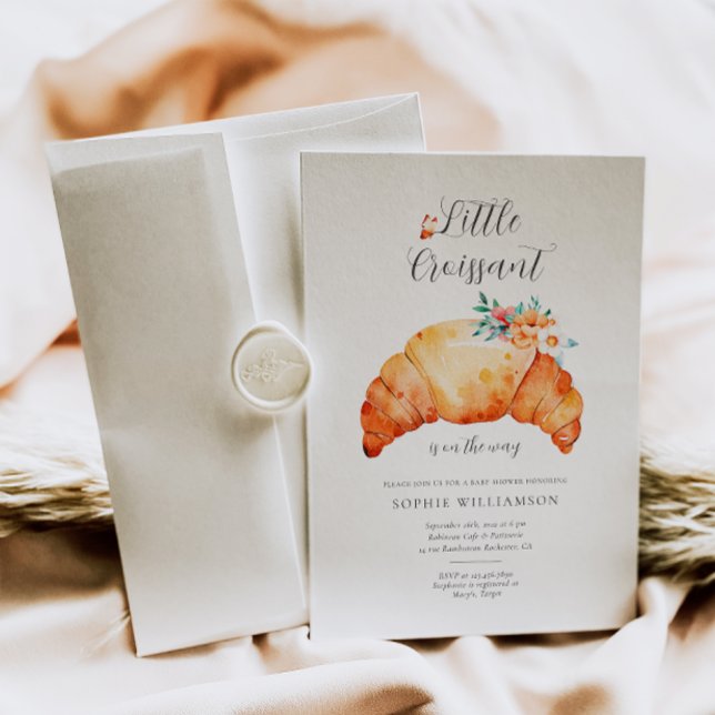 A Little Croissant Is On The Way Baby Shower  Invitation (Creator Uploaded)