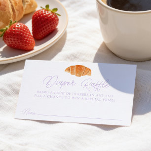 A Little Croissant Purple Diaper Raffle Enclosure Card