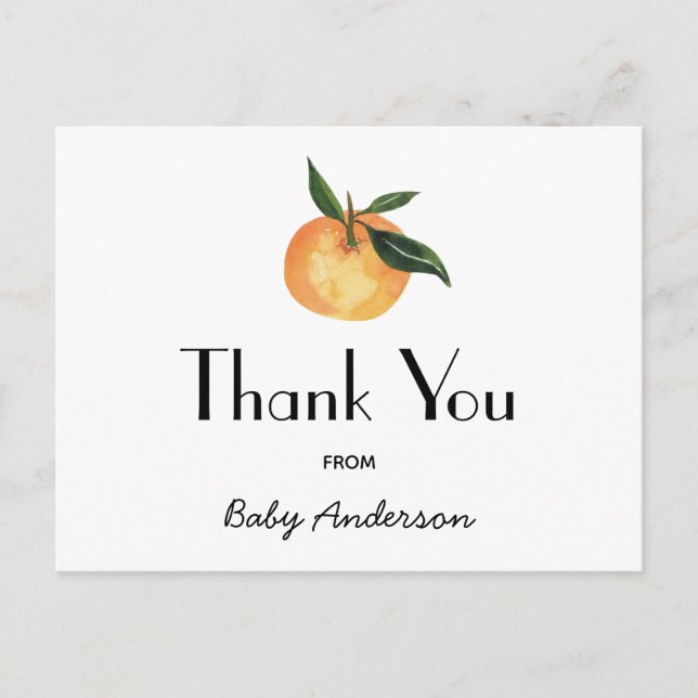 A Little Cutie Baby Shower by Mail Thank You Postcard (Front)