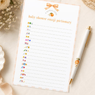 A Little Cutie Baby Shower Emoji Pictionary Game